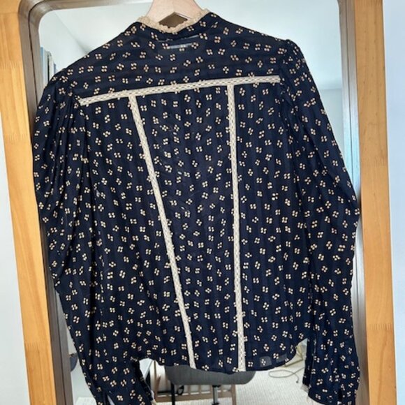 Reafi lace-trimmed printed cotton-mousseline blouse - Picture 4 of 7